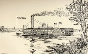 Un vapeur du Mississippi au large de St. Louis, de 